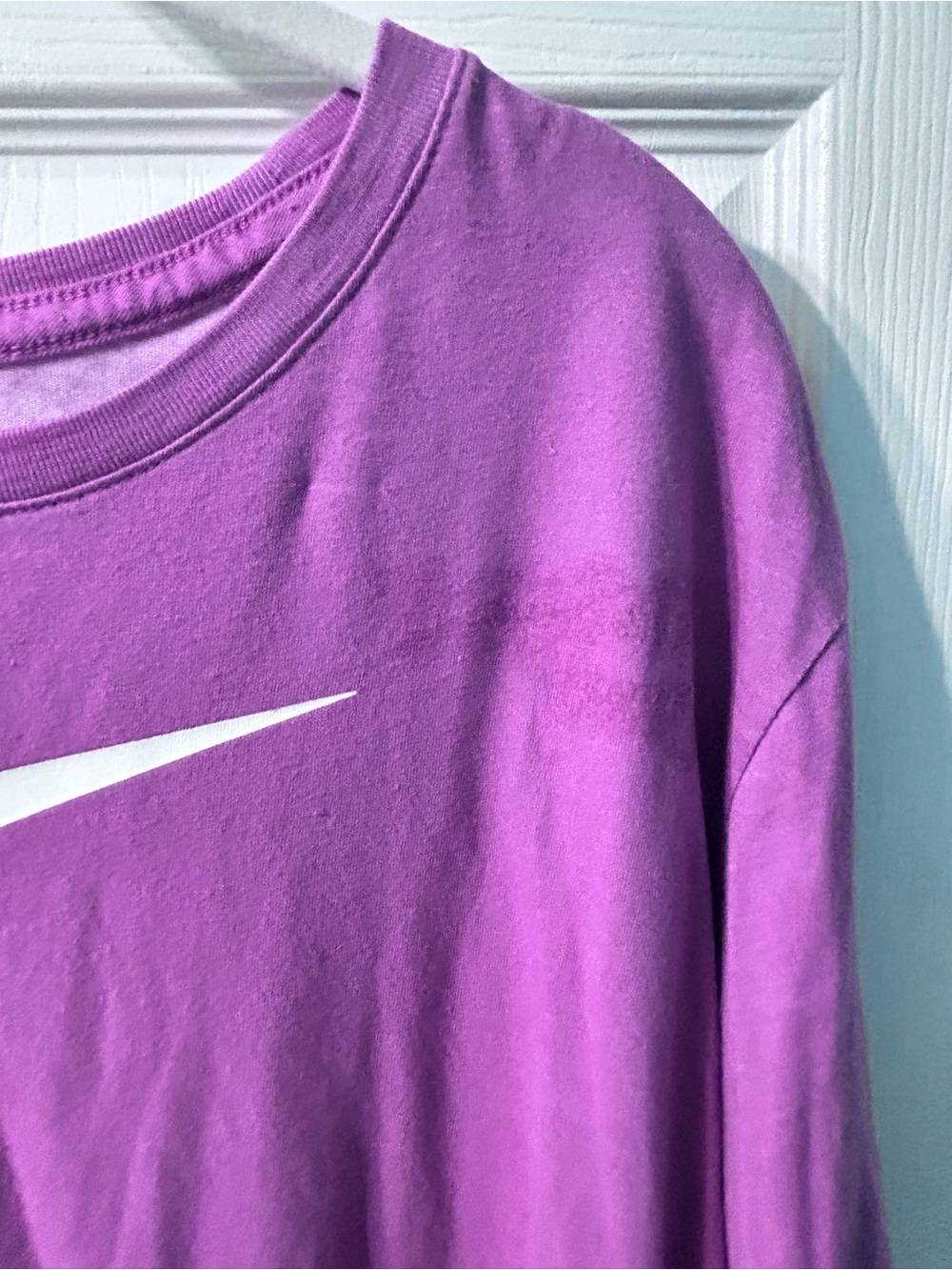 Nike Purple Short Sleeve Tee with White Swoosh Logo - Picture 2 of 4